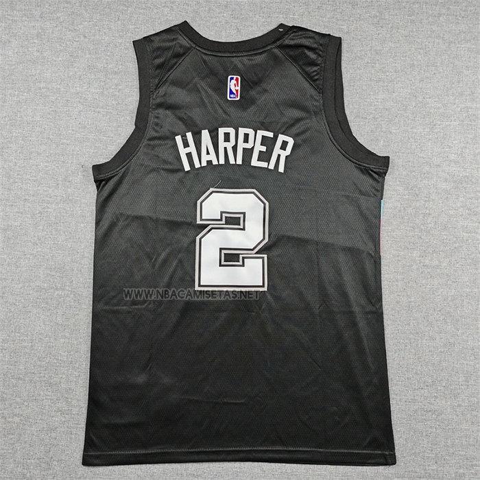 Camiseta San Antonio Spurs Dylan Harper NO 2 Ciudad 2025-26 Negro